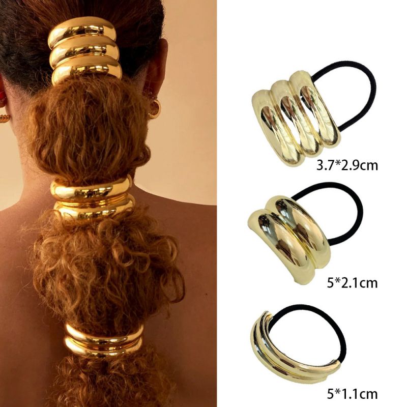 Set 9 Alloy Geometric Arc Hair Rope Set