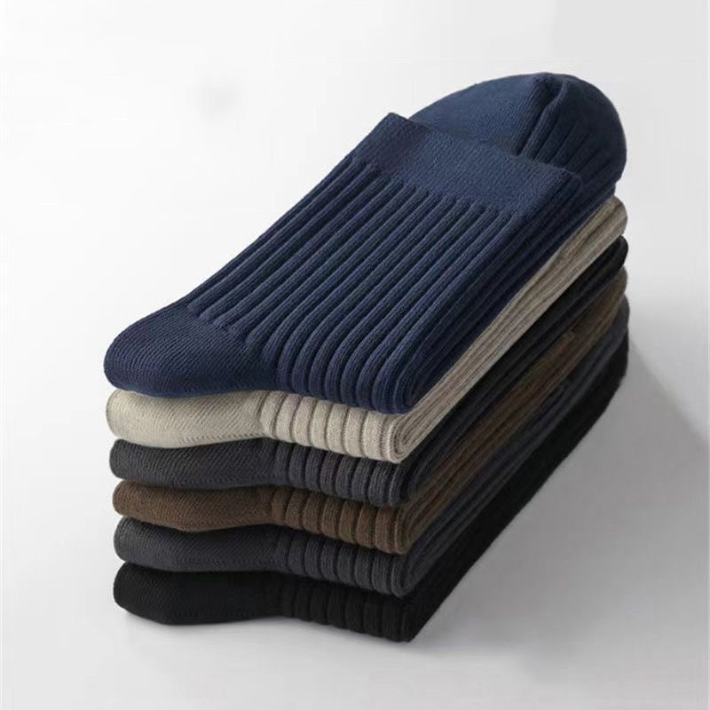 Calcetines De Media Pantorrilla De Hombre Con Estampado Vertical (lote Mínimo De 5)