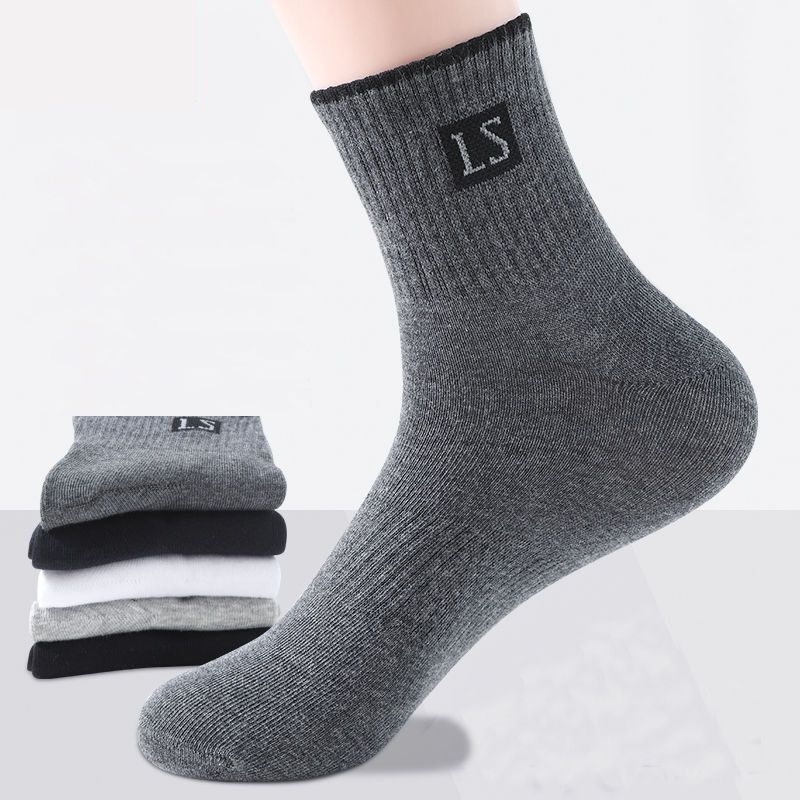 Calcetines De Media Pantorrilla De Punto Vertical Para Hombre (lote Mínimo De 5 Piezas)