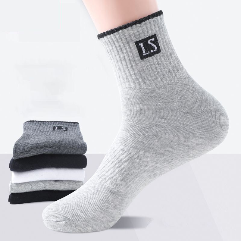 Calcetines De Media Pantorrilla De Punto Vertical Para Hombre (lote Mínimo De 5 Piezas)