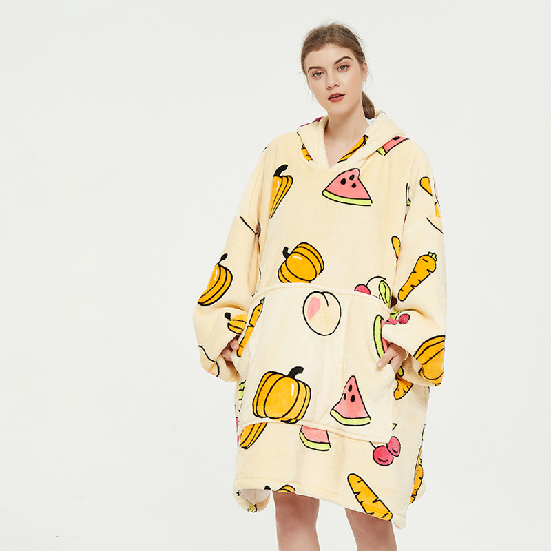 Manta Tipo Sudadera Con Capucha Y Dos Bolsillos De Franela