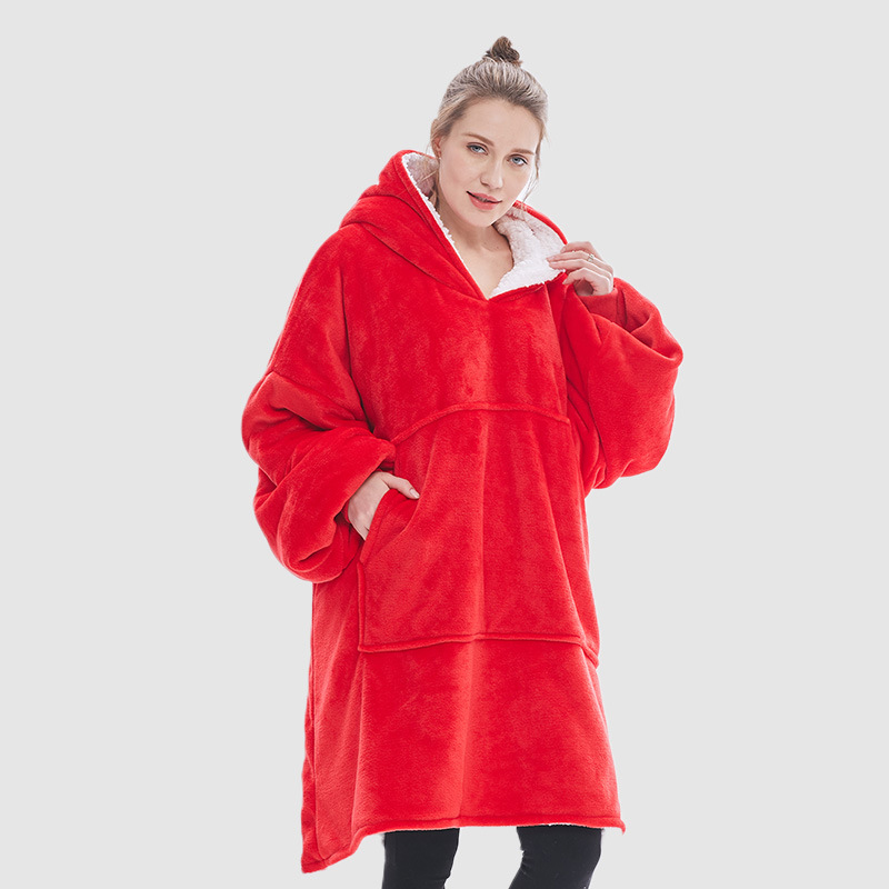 Manta Tipo Sudadera Con Capucha Y Dos Bolsillos De Franela