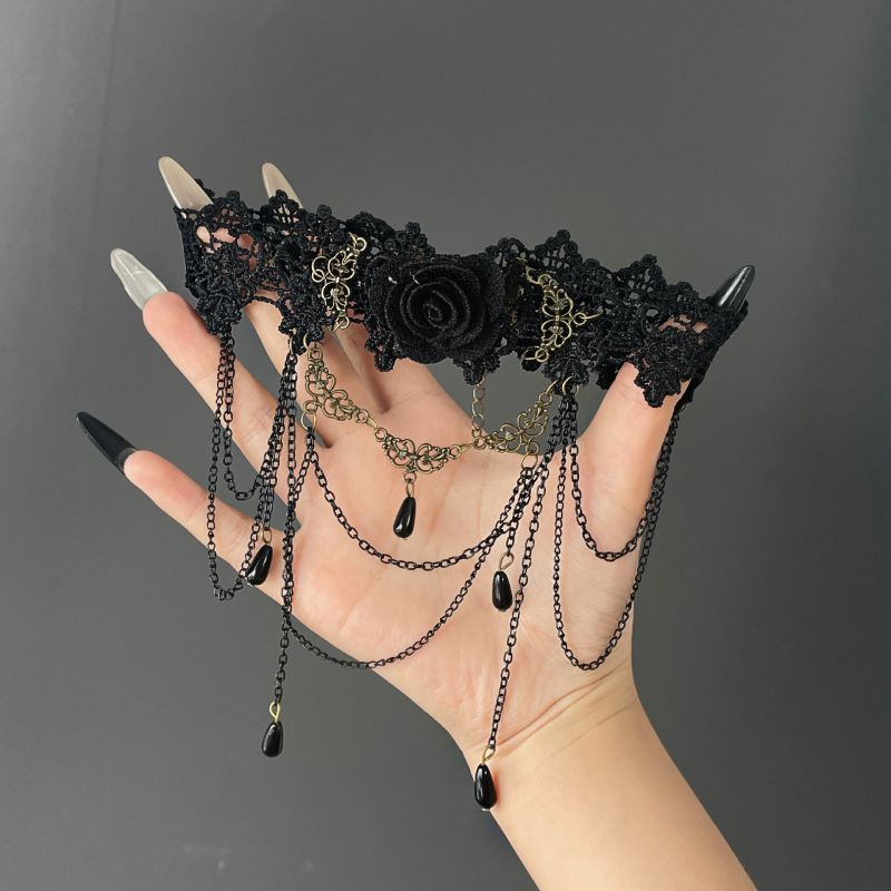 Rose Tassel Necklace Alloy Rose Tassel Necklace