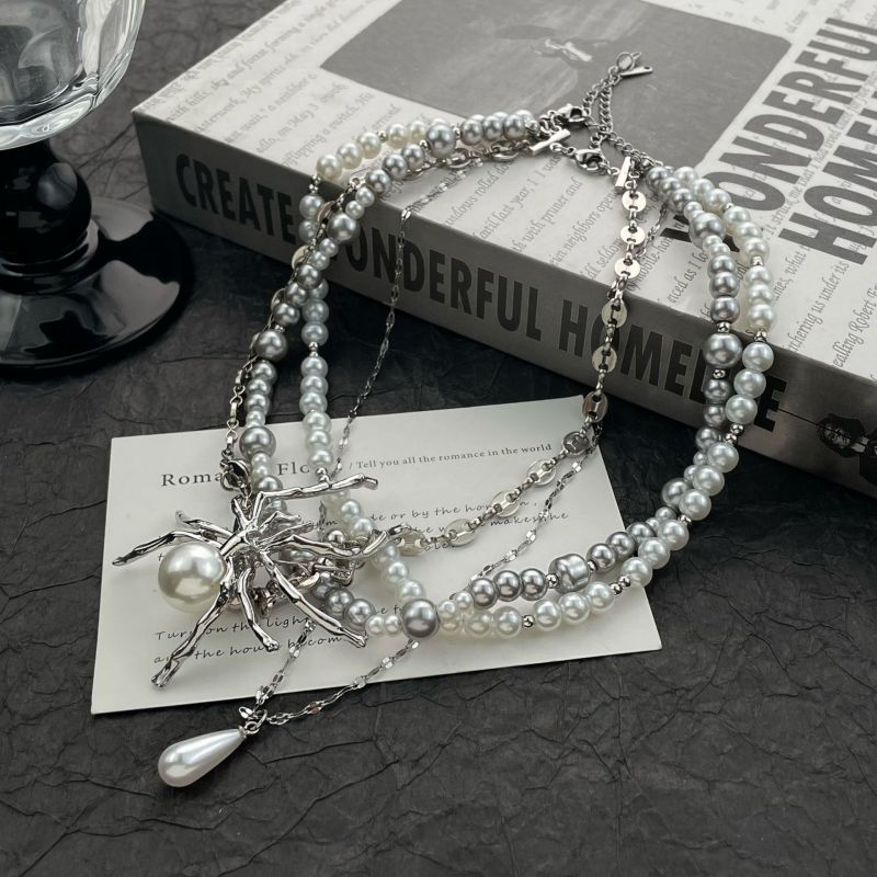 Spider Multi-layer Clavicle Necklace Alloy Spider Multi-layer Beaded Necklace