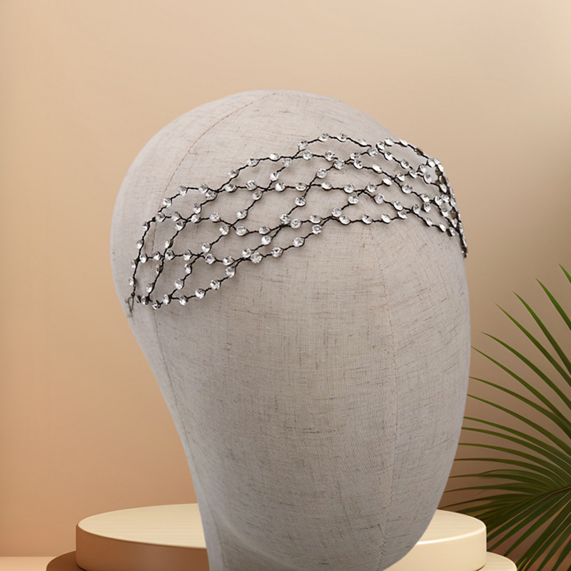Diadema Hueca De Diamantes De Imitación Con Borde Ancho