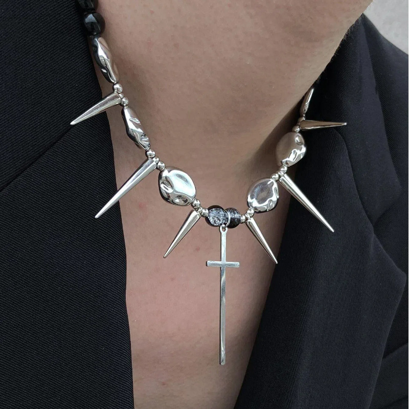 Stainless Steel Blade 1049 Stainless Steel Blade Rivet Necklace