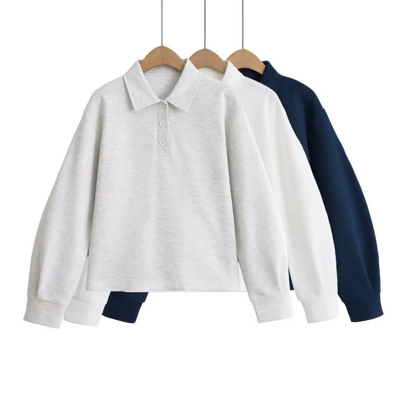 Sudadera De Manga Larga Con Solapa