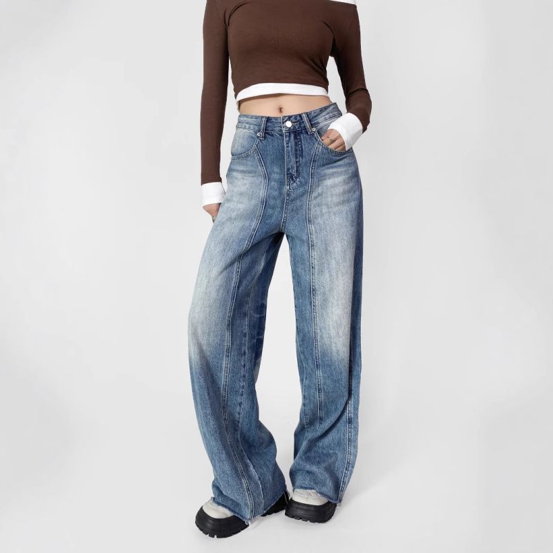 Pantalón Recto Denim Lavado
