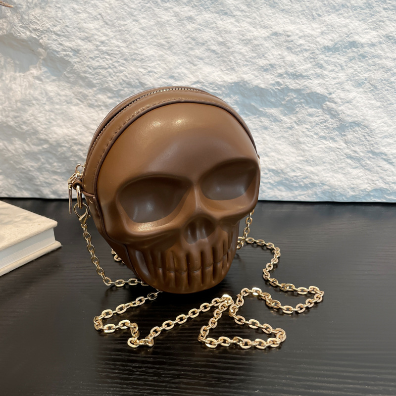White Pu Skull Crossbody Bag