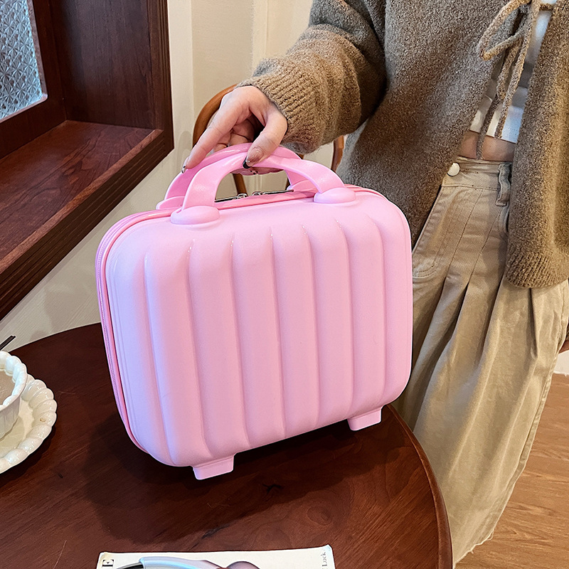 Off-white Pu Texture Small Suitcase