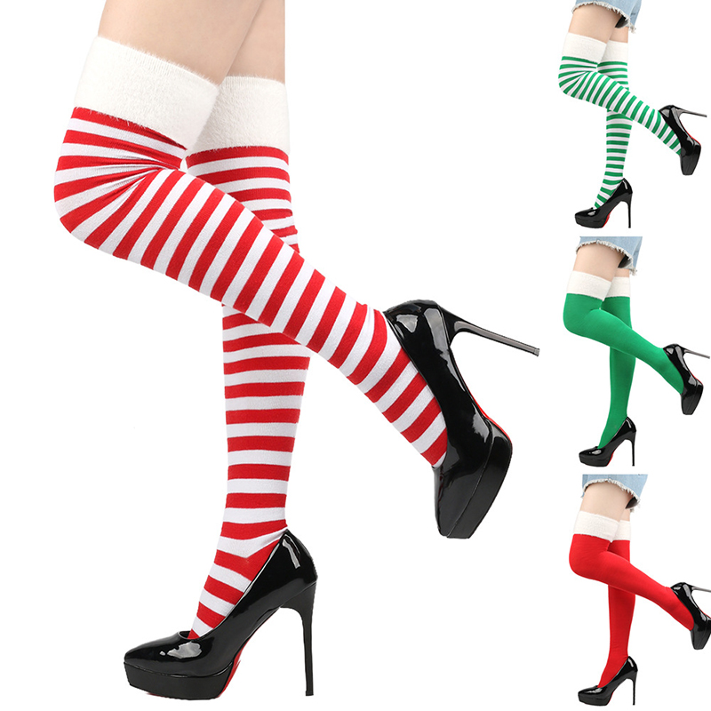Calcetines Navideños Por Encima De La Rodilla De 70 Cm De Largo