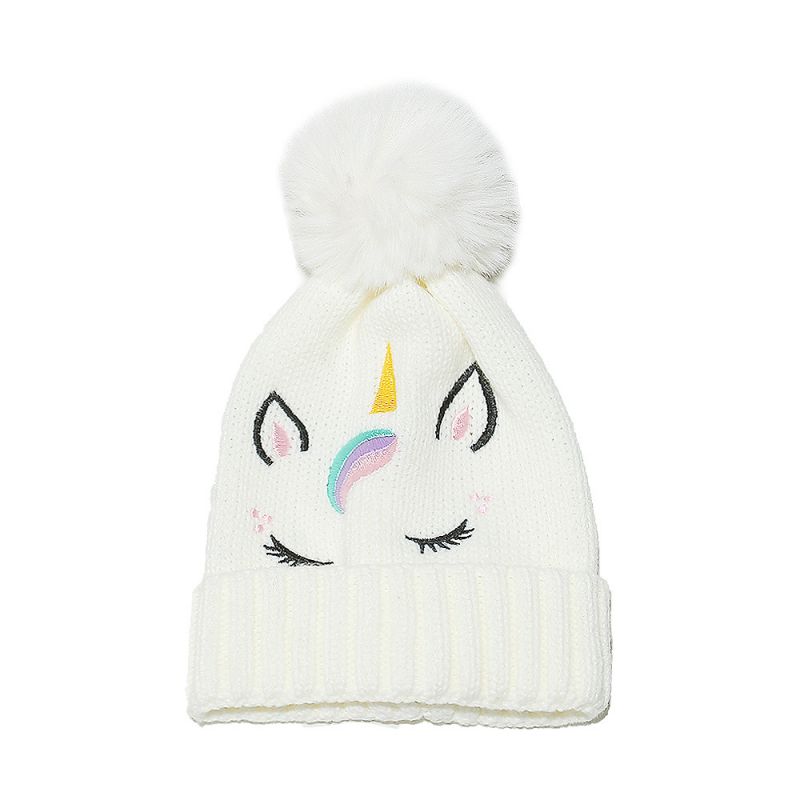 Gorro Infantil De Punto Con Bordado De Unicornio