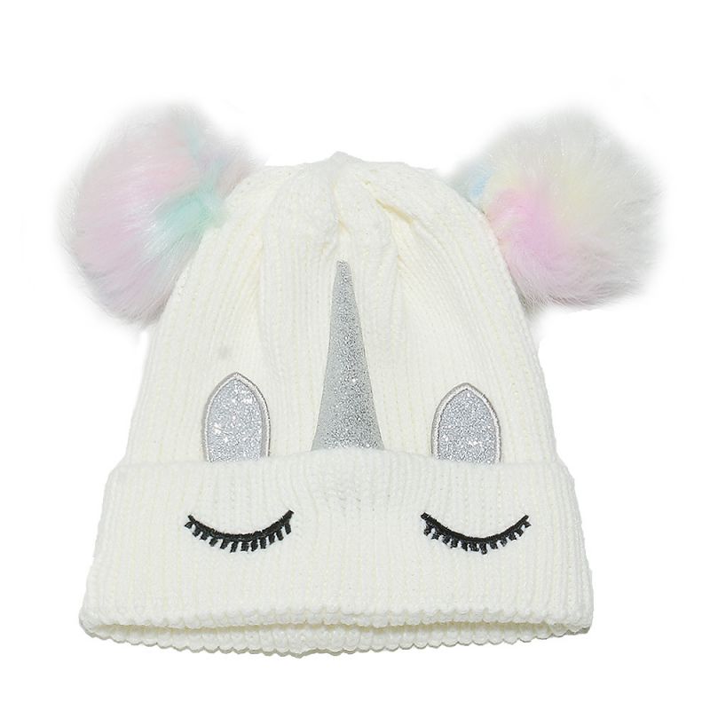 Gorro Infantil De Punto Unicornio Doble Ovillo