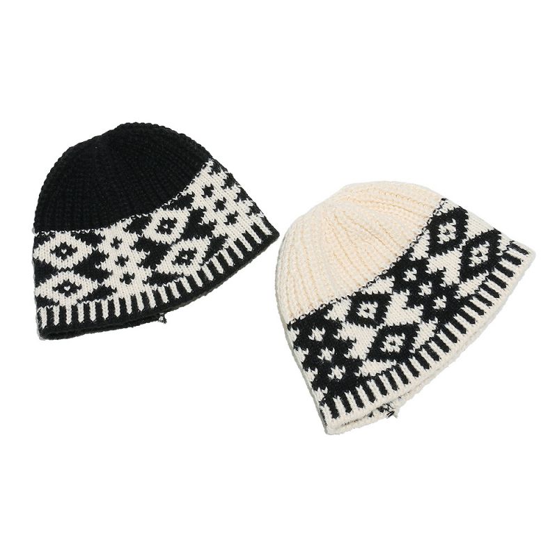 Gorro De Punto Con Rombos Geométricos