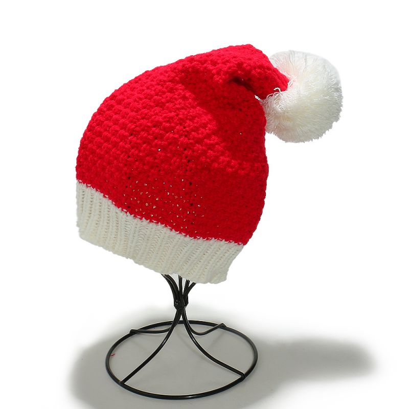 Gorro Navideño De Lana Tejida Acrílica.