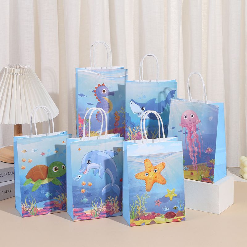 6# Printed Square Gift Bag (24 Pieces)