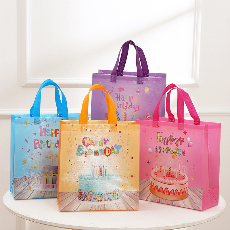 8# Non-woven Printed Square Gift Bag (24 Pieces)