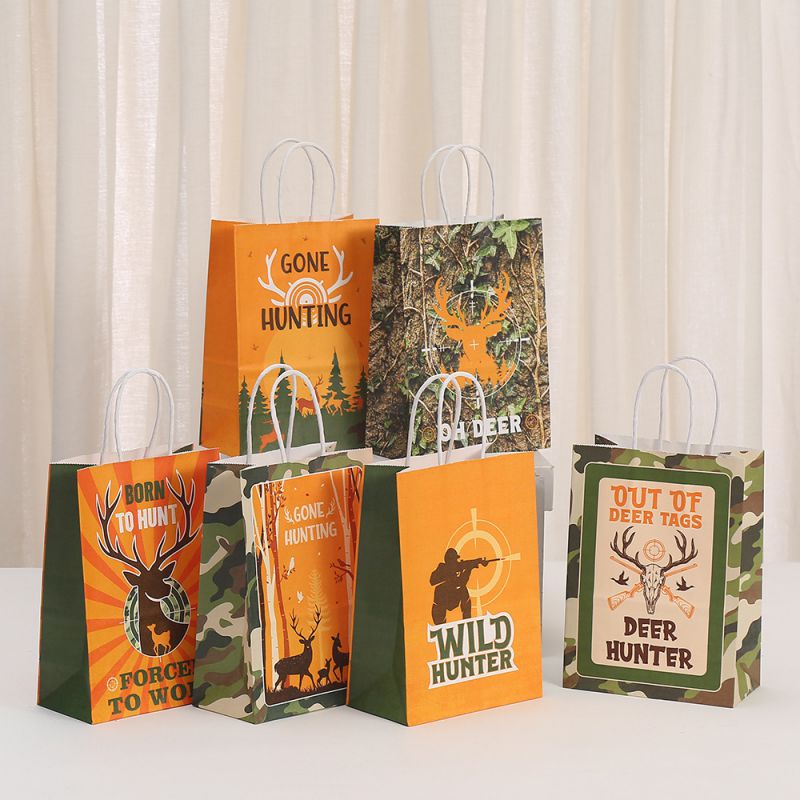 Bolsa De Regalo De Mano Cuadrada Impresa (lote Mínimo De 24 Piezas)