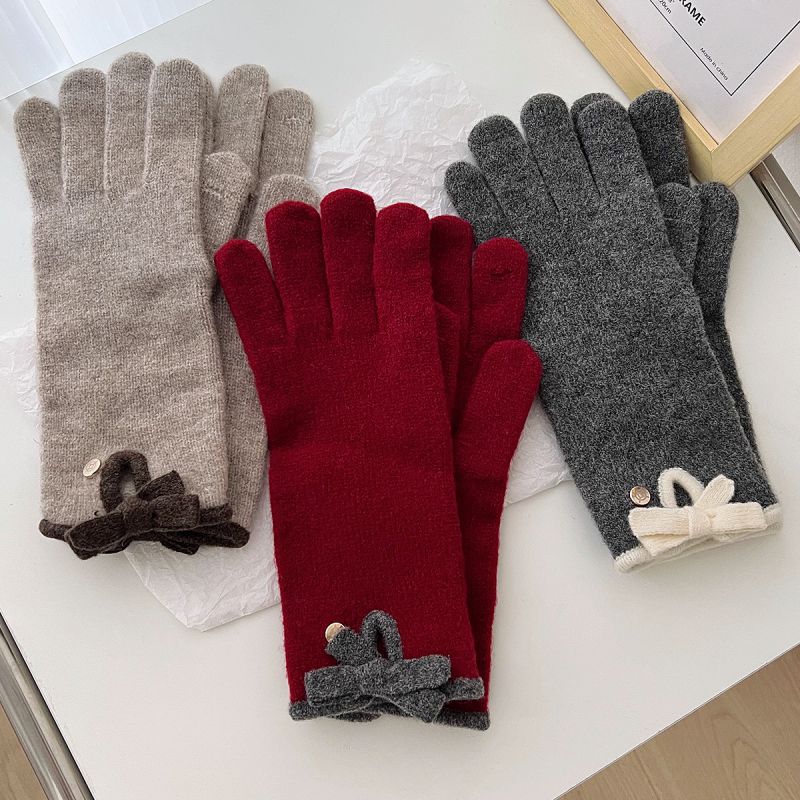 Guantes De Cinco Dedos Con Lazo De Punto De Poliéster
