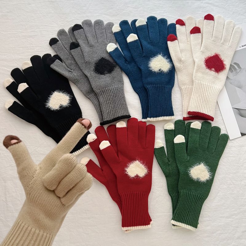 Guantes De Punto Amor Acrílico