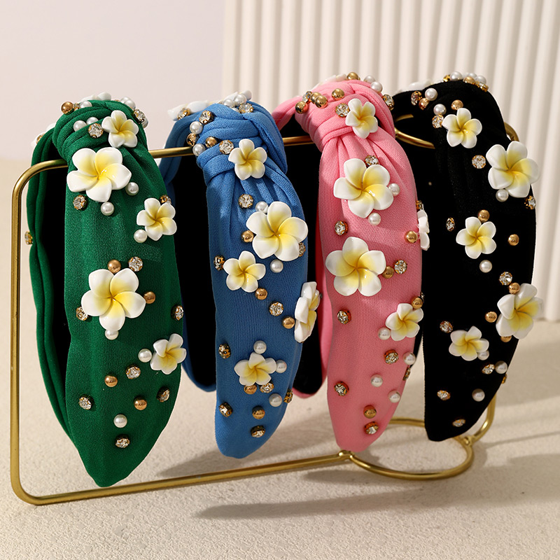 Diadema Anudada Con Diamantes De Imitación Y Flores De Resina