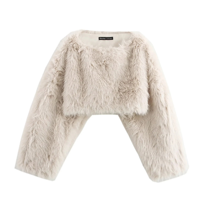 Sudadera Con Cuello Redondo Y Pelo