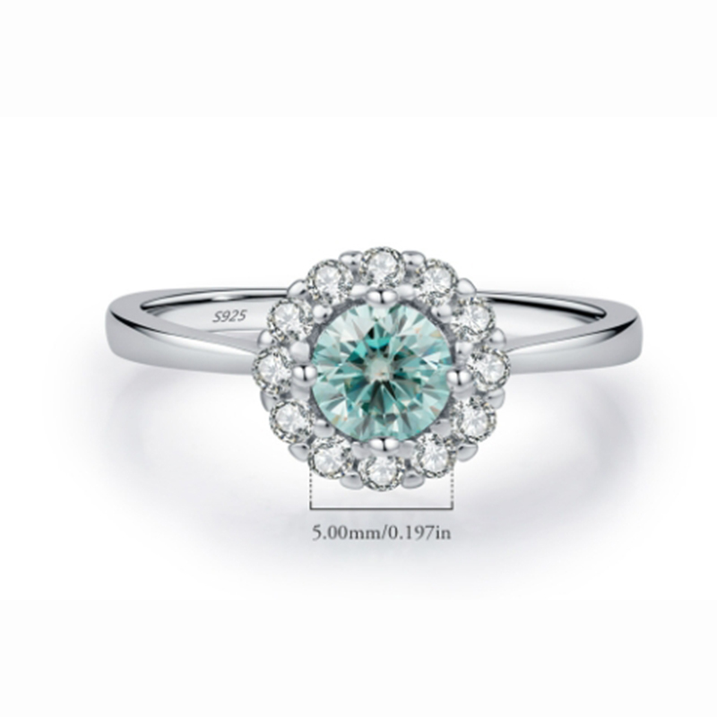 Silver Silver Round Diamond Ring