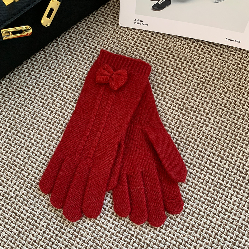 Guantes De Cinco Dedos Con Lazo De Punto De Poliéster