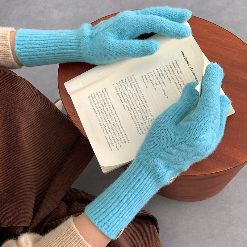 Guantes De Cinco Dedos De Punto De Poliéster