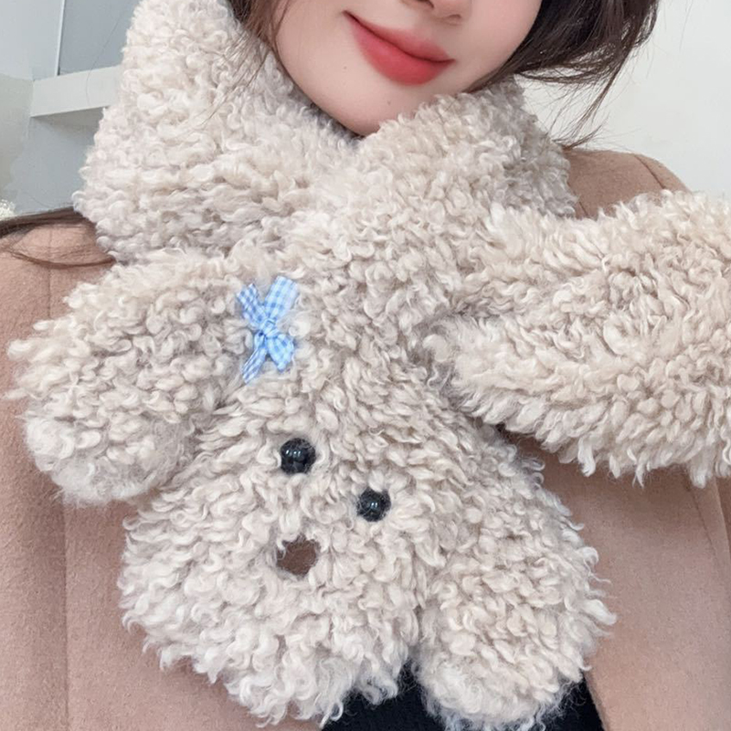 Bufanda Bordada De Perrito De Peluche