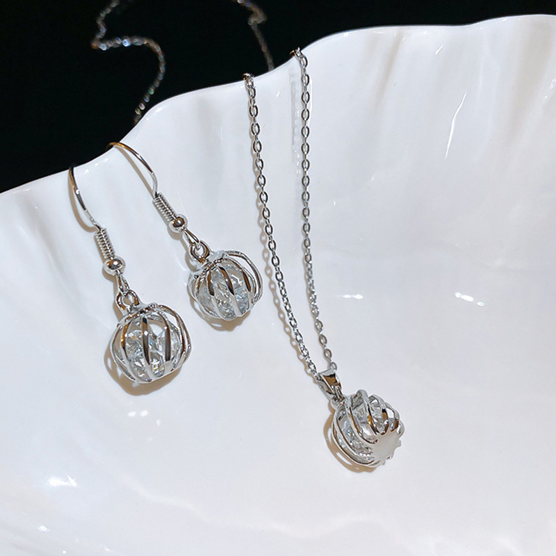 Pendientes Bolas Cobre Diamantes