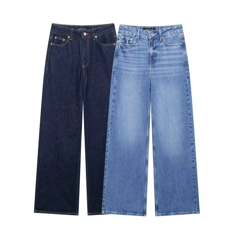 Pantalón Denim Pierna Ancha Talle Alto