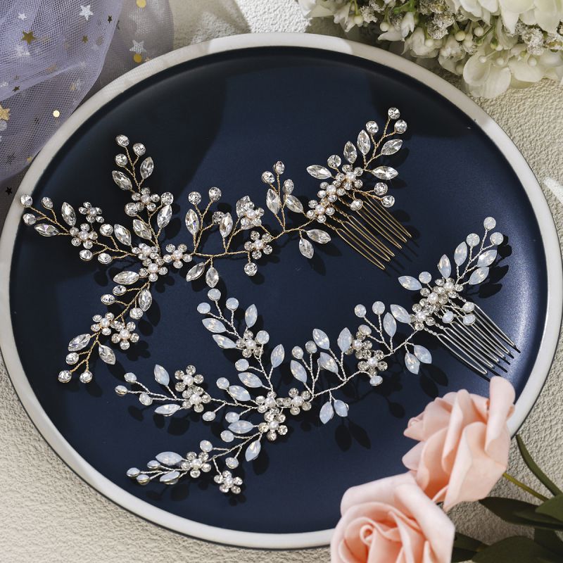 Peineta De Pelo De Flor De Diamante De Aleación