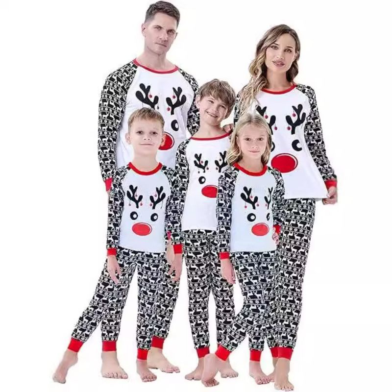 13# Christmas Printed Parent-child Pajama Set
