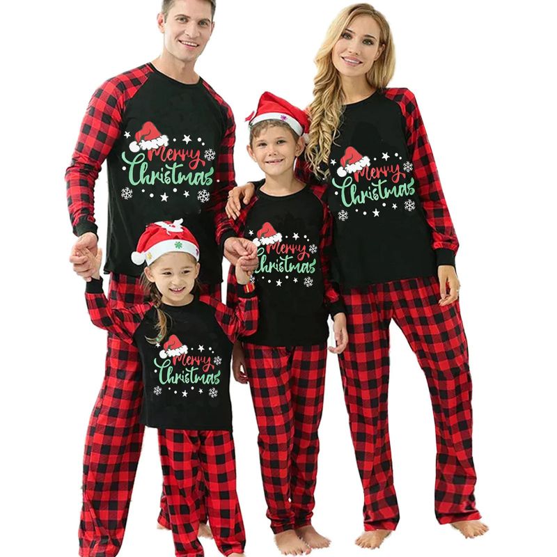7# Christmas Printed Parent-child Pajama Set