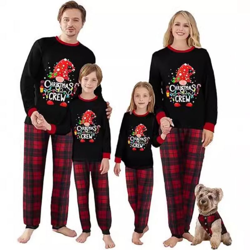 Set 7# Christmas Printed Parent-child Pajama Set