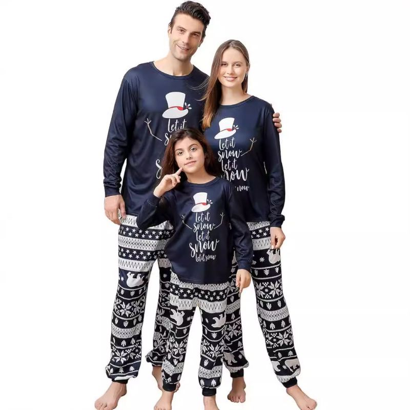 Set 12# Christmas Printed Parent-child Pajama Set