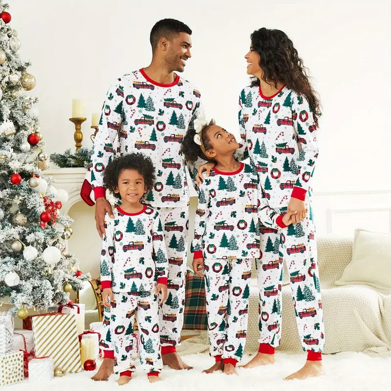 Set 3# Christmas Printed Parent-child Pajama Set