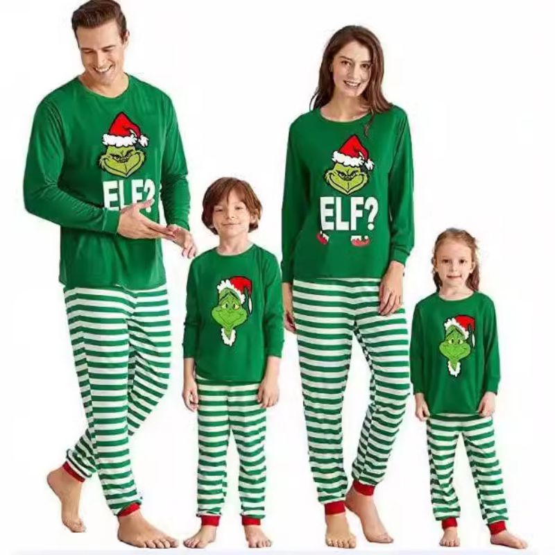 Set 2# Christmas Printed Parent-child Pajama Set