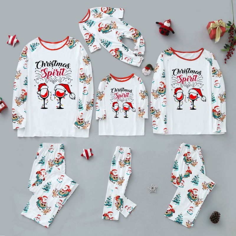 Set 2# Christmas Printed Parent-child Pajama Set
