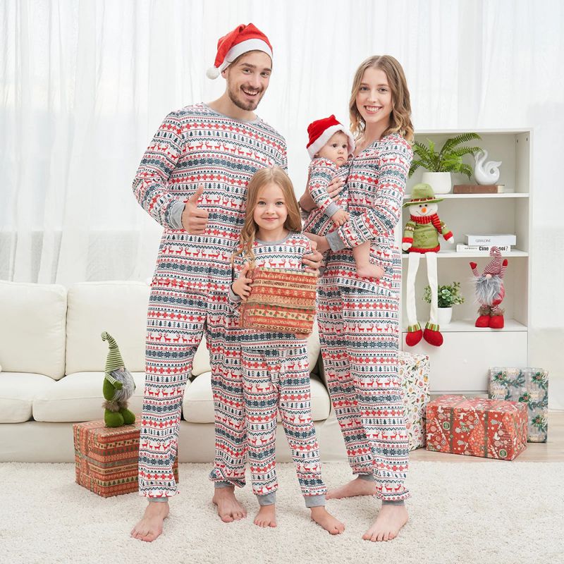 Set 11# Christmas Printed Parent-child Pajama Set