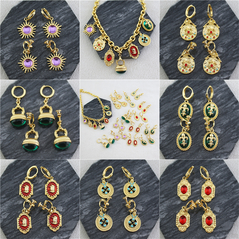 Earrings 4# Alloy Oval Hoop Earrings