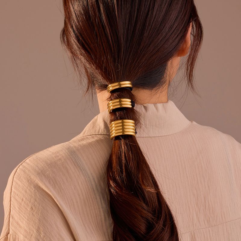 Gold 3 Titanium Steel Multi-layer Arc Hair Rope
