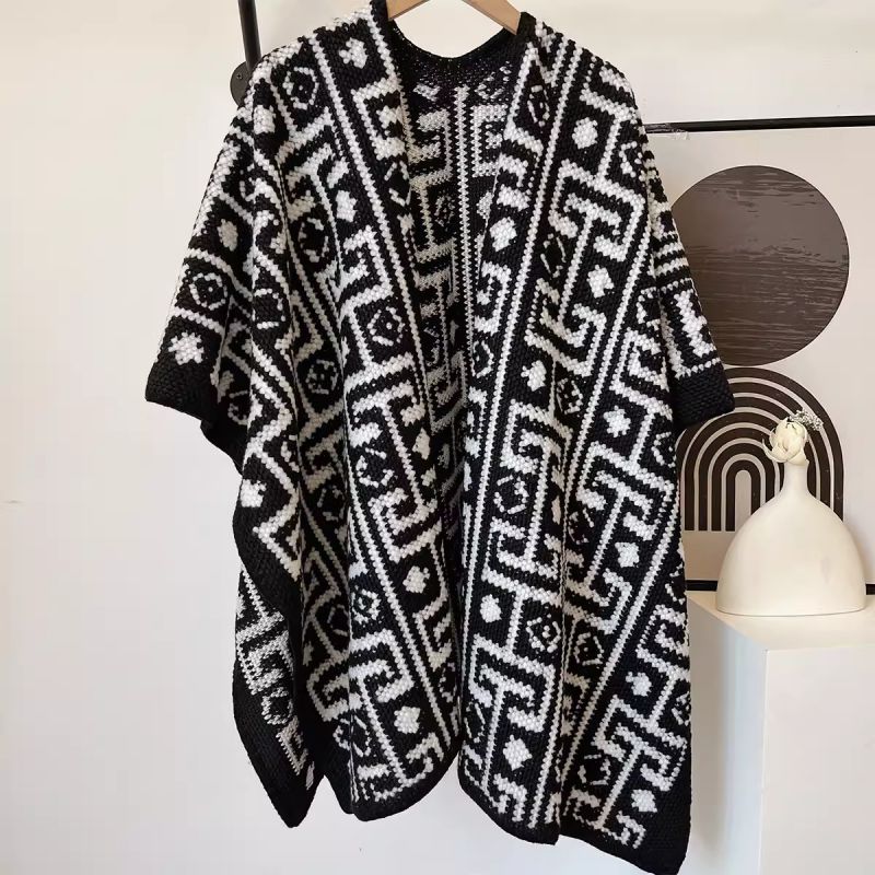 Mantón En Zigzag Estampado Imitación Cashmere