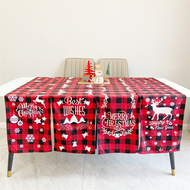Christmas Tree Polyester Christmas Print Tablecloth