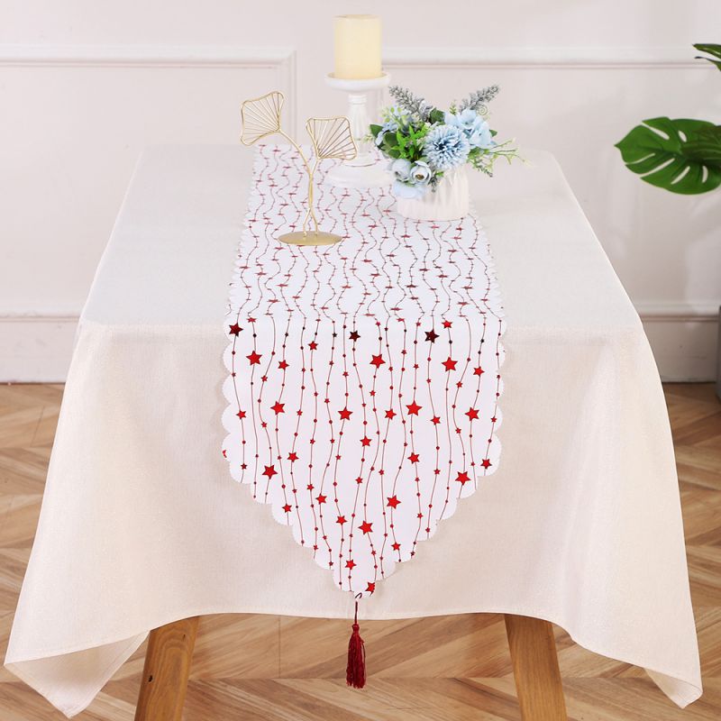 Gold Star Christmas Gold-stamped Shooting Star Table Runner