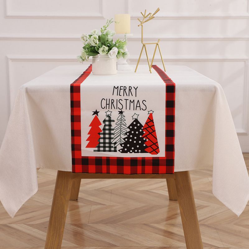 H Type Polyester Christmas Print Tablecloth