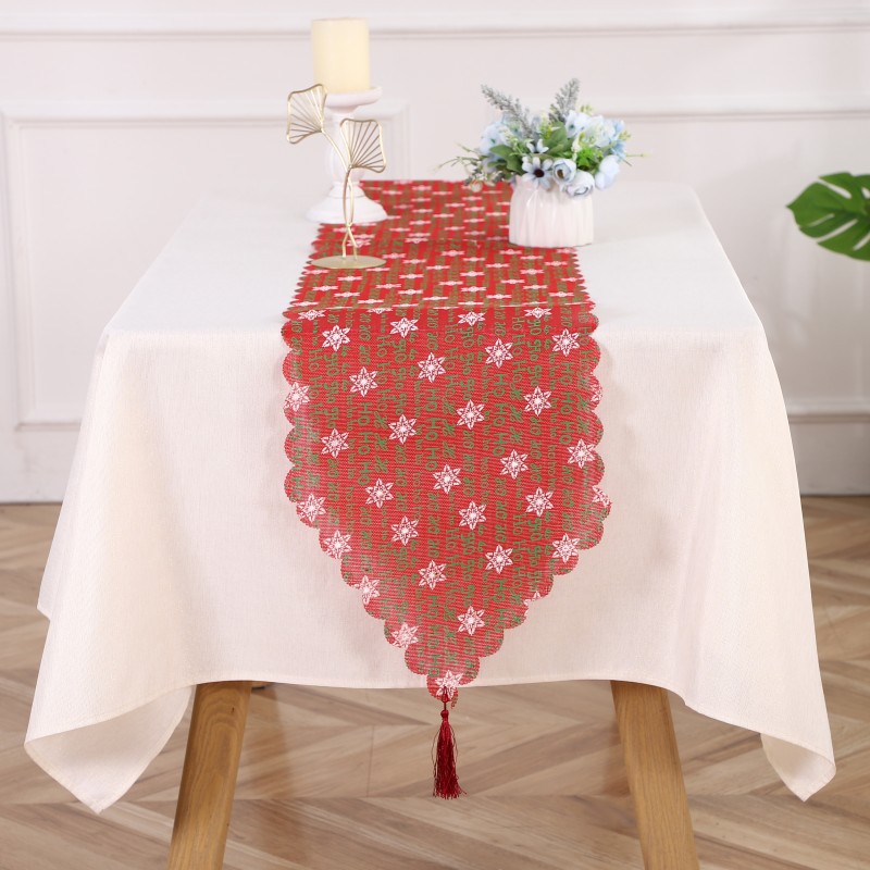 Type C Faux Linen Christmas Table Runner