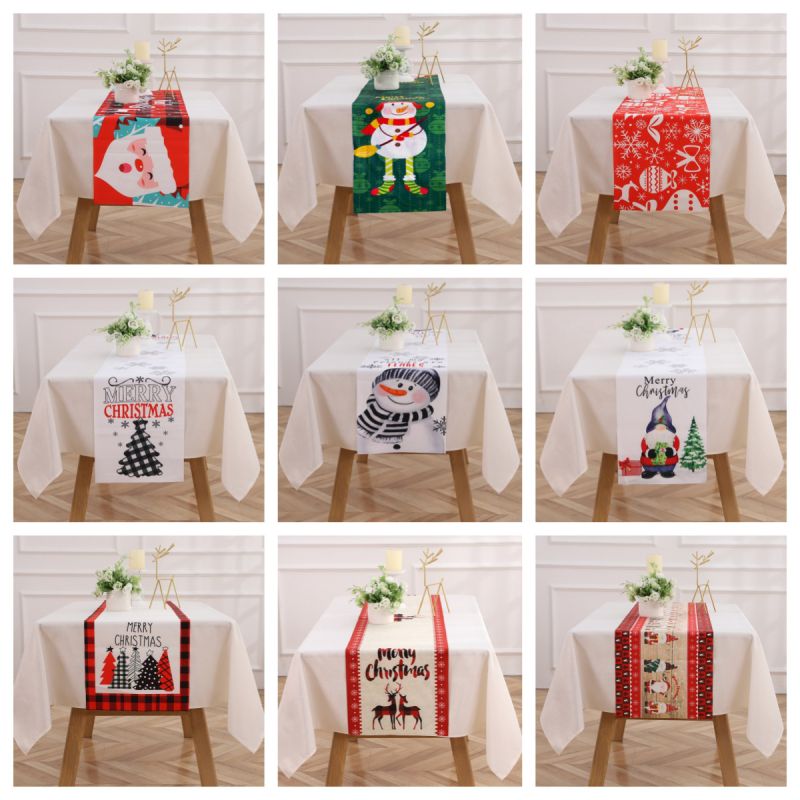 H-1 Christmas Print Table Runner