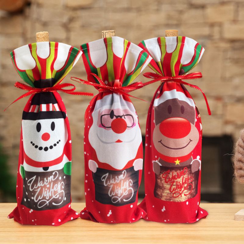 Reindeer Fabric Christmas Printed Wine Holder